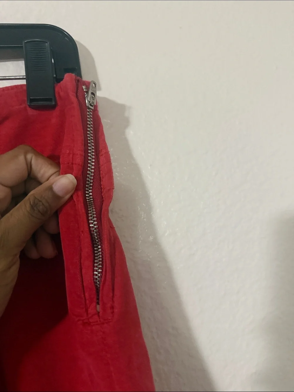 Free People Bright Red Velour Flare Pants